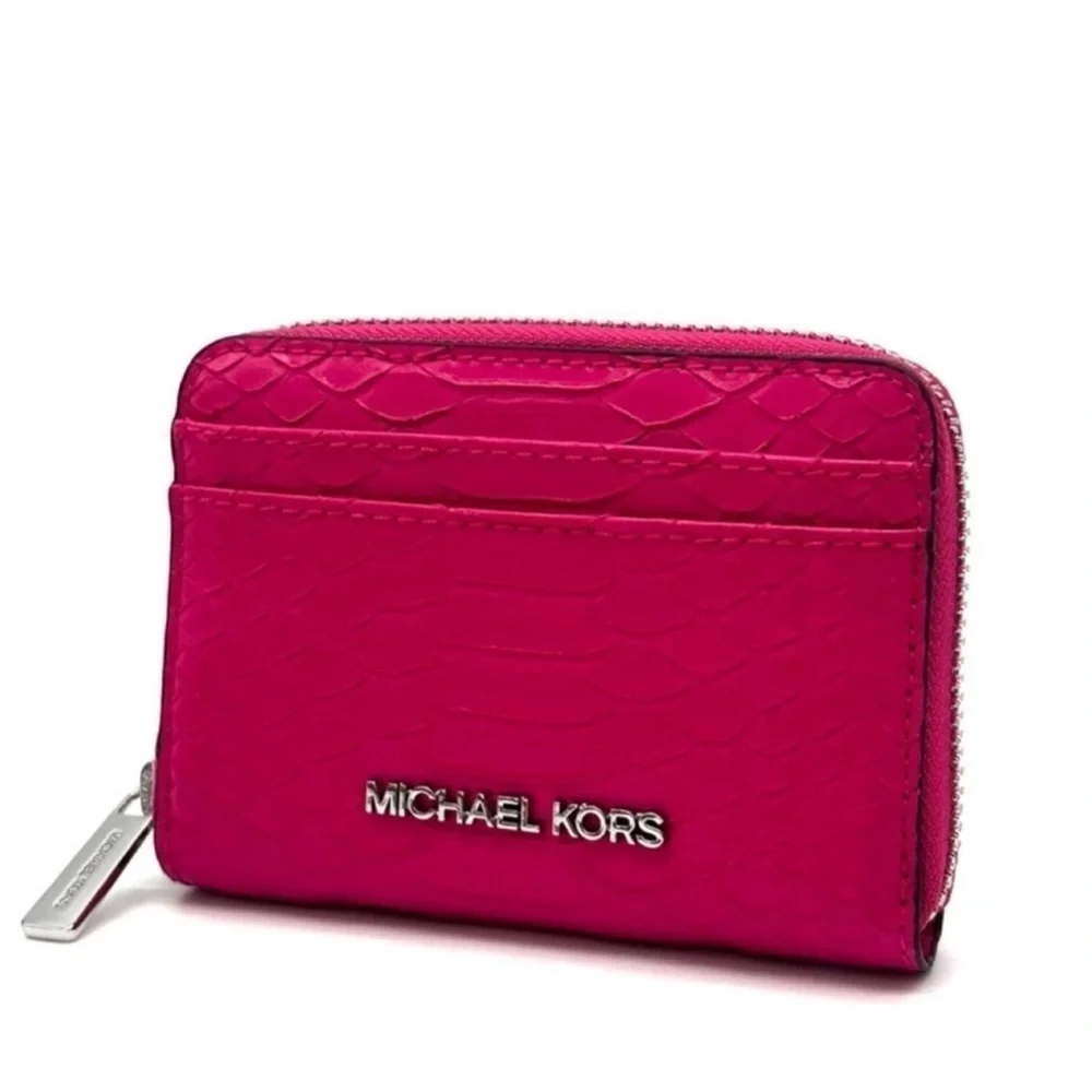 Michael Kors Medium ZA Card Case Wallet Electric Pink Multi